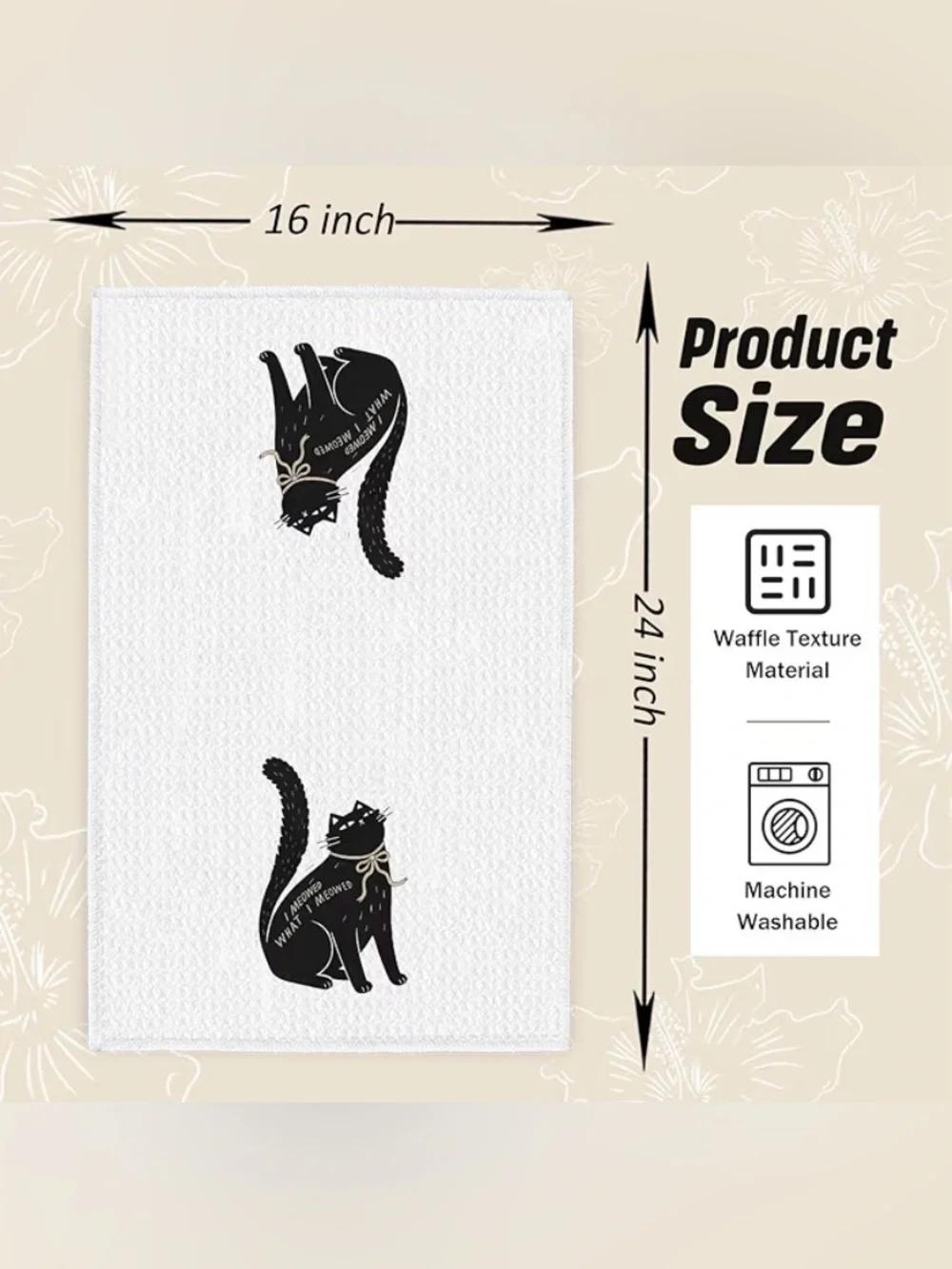 Cat Kitchen Towel - 'I Meowed What I Meowed'